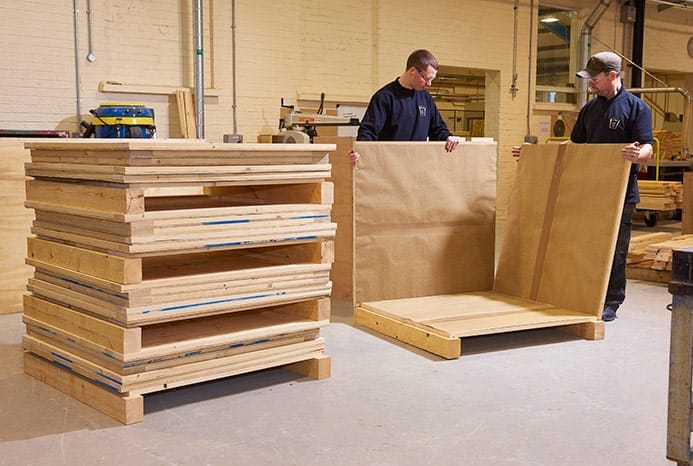 Staff building custom wooden cases