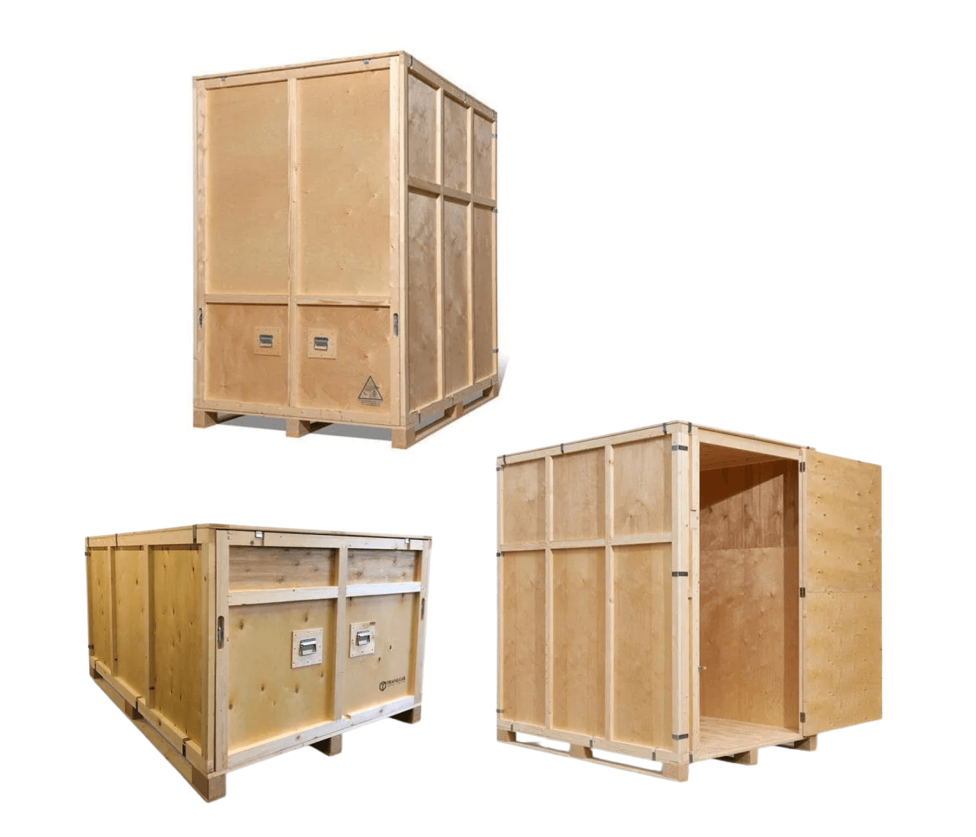 Custom large wooden warehouse containers