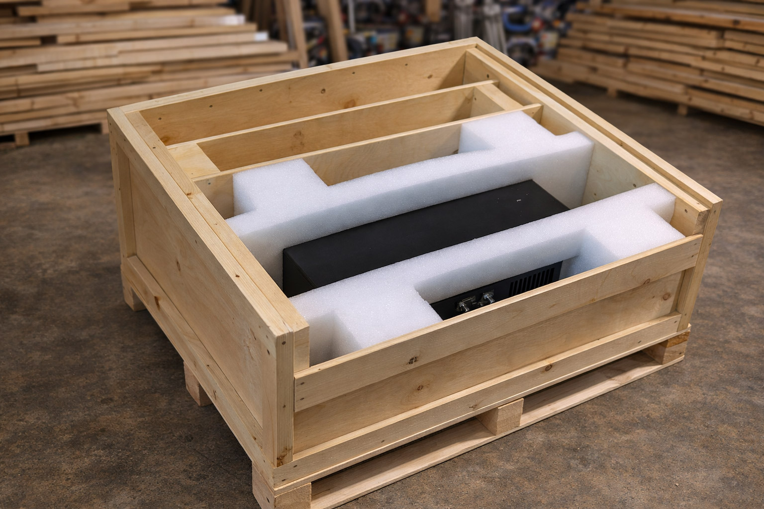 Custom wooden case with protective foam inserts