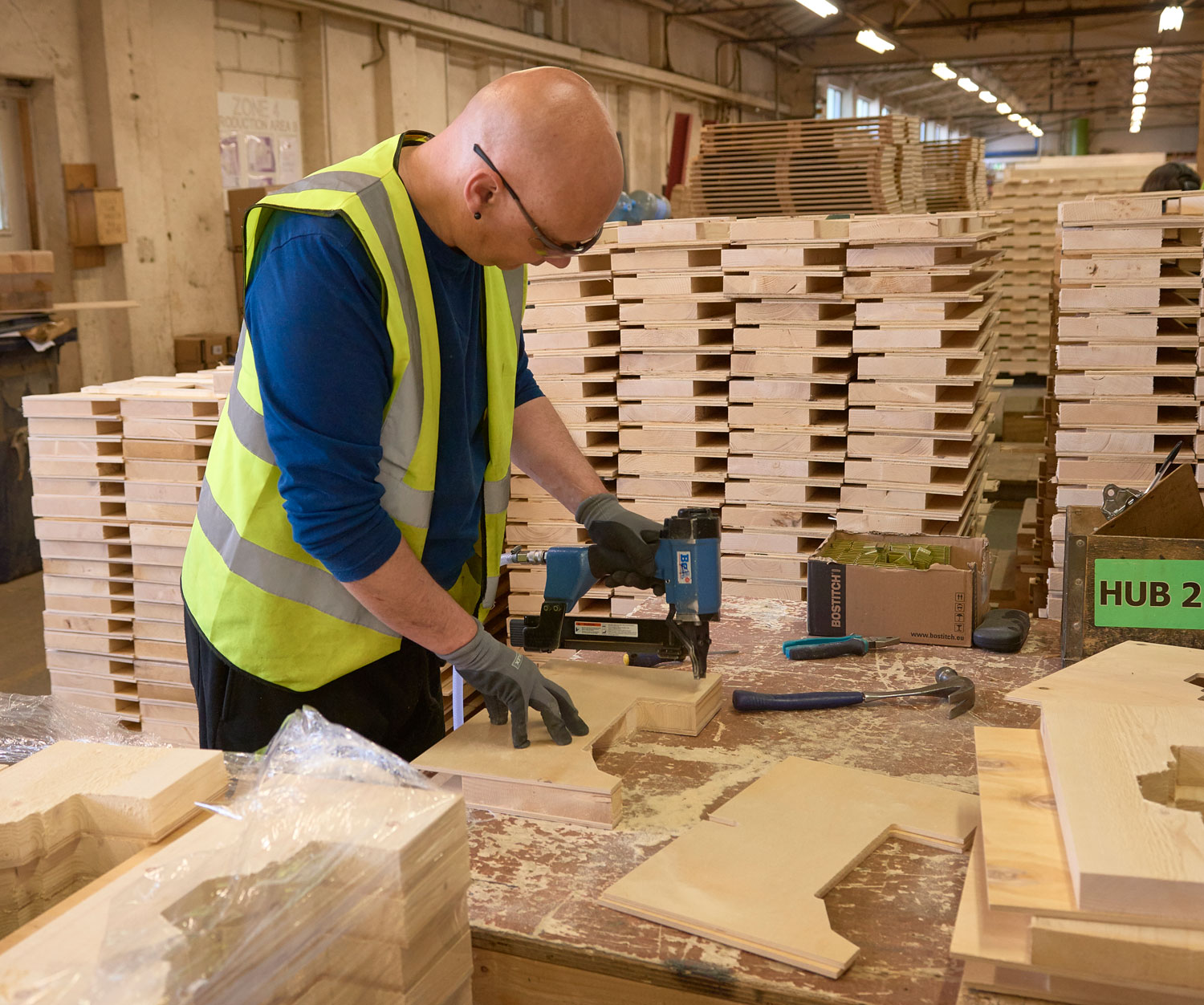 Staff building custom crates