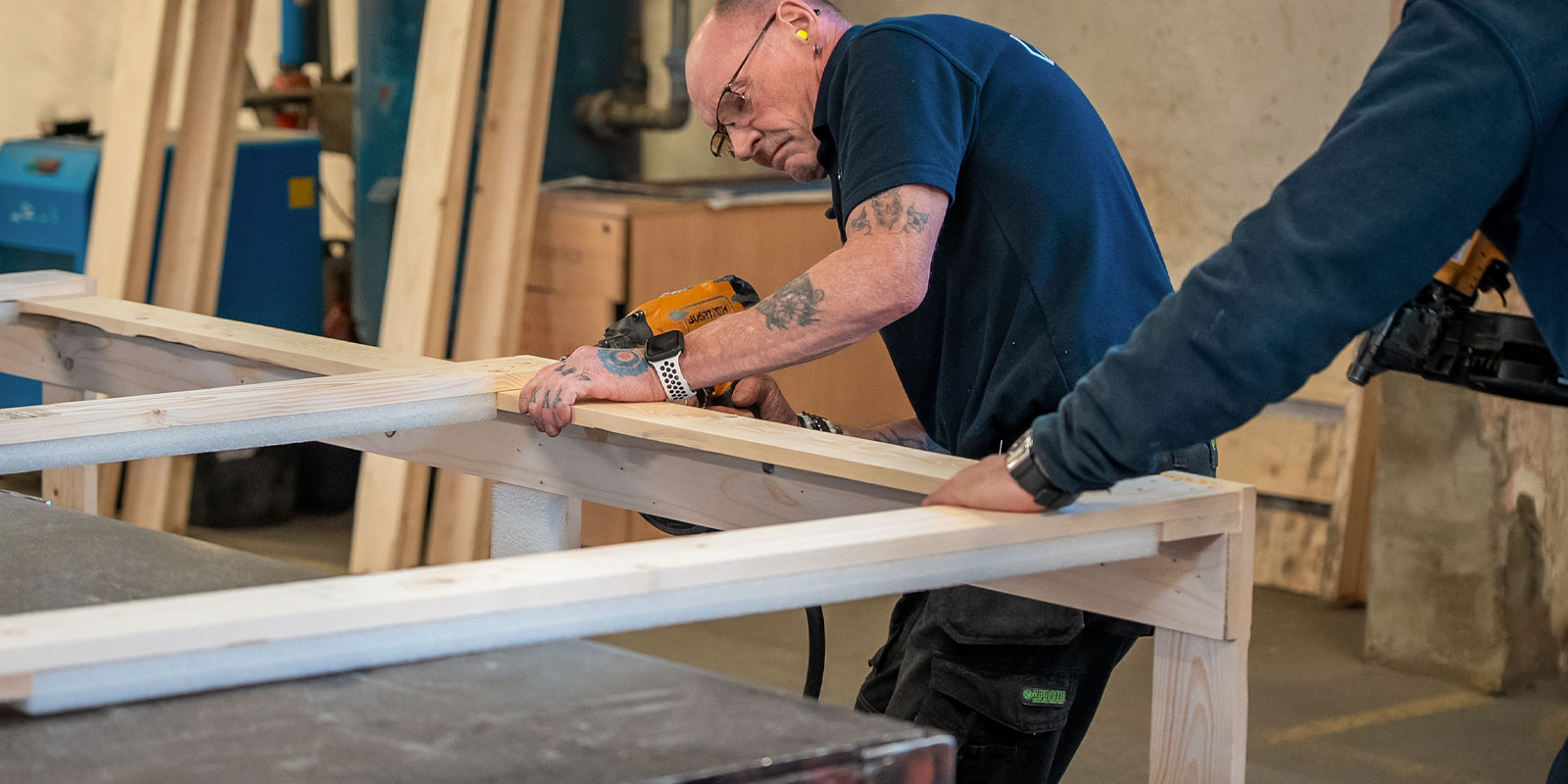 Staff building custom crates